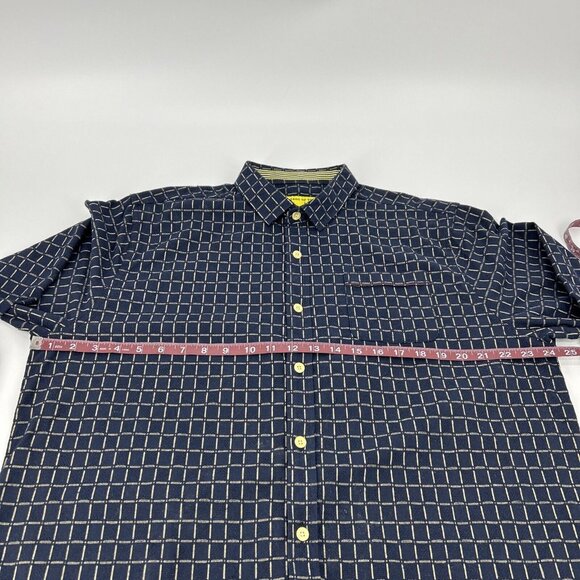 Descendant of Thieves Shirt Men 2XL Blue Squares Button Down 107 Limited Edition - Picture 9 of 10